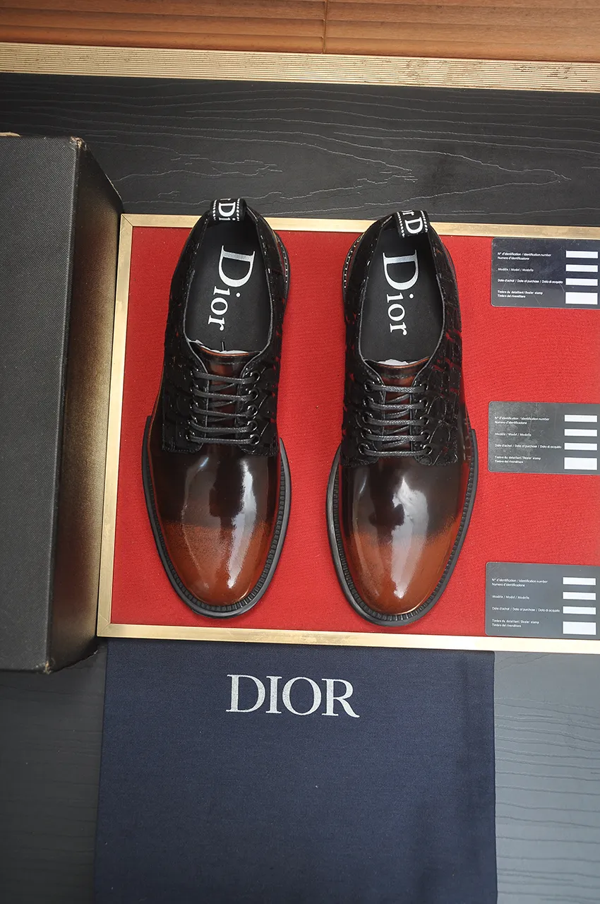 Men's shoes💰720💶【Dior】High-end goods Niuli Original order quality Dior —🆘.Dior original order purchasing, high-end leather shoes, fabric: imported from Italy open-edge beaded cowhide➕water-dyed cowhide/cowhide lining➕specially provided original outsole, fine workmanship, real-life shooting🎬size: 38-45 (45 customized)